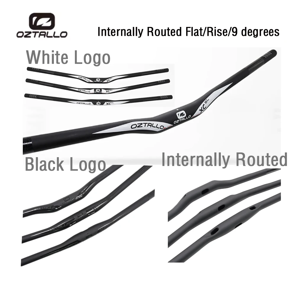 

OZTALLO MTB Internally Routed Flat/Rise/9 degrees,mountain riding,diameter 31.8mm , Bicycle full carbon fiber handle 780mm