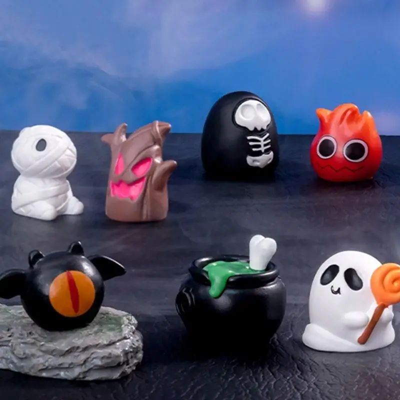 G99A Halloween Bí ngô thu nhỏ Bức tượng quái Trang trí nhà Đồ trang trí sưu tập