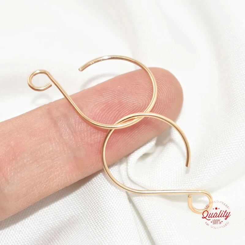 Balloon Ear Wire 14K Gold Filled Ear Wire .032" (.81mm) Gold Ear Wire for Jewelry Making Earrings Accessories Clasps for Jewelry