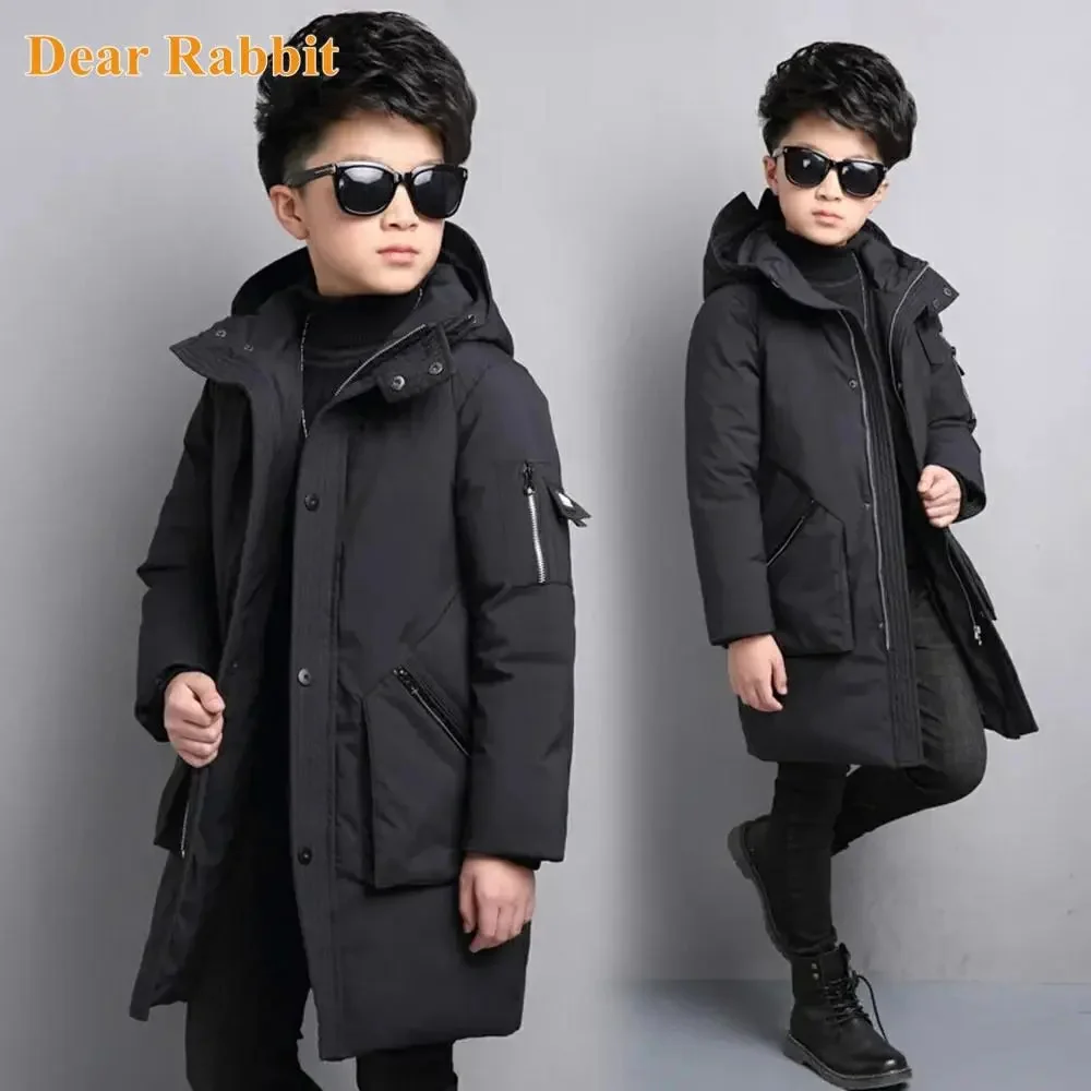 

-30 degree children clothing 2023 boy clothes warm winter down cotton jacket Hooded coat waterproof thicken outerwear kids parka