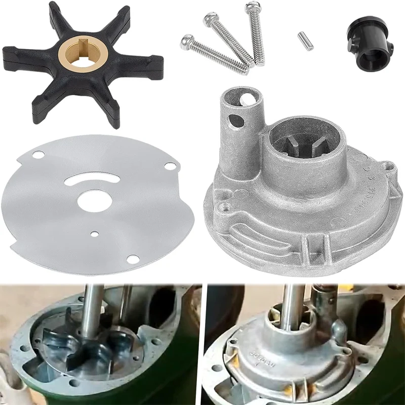 Water Pump Impeller Kit 0382468 382468 Fits for Johnson Evinrude BRP OMC 10 15 18 20 HP Housing,  Part#777806 18-3377 46-13179