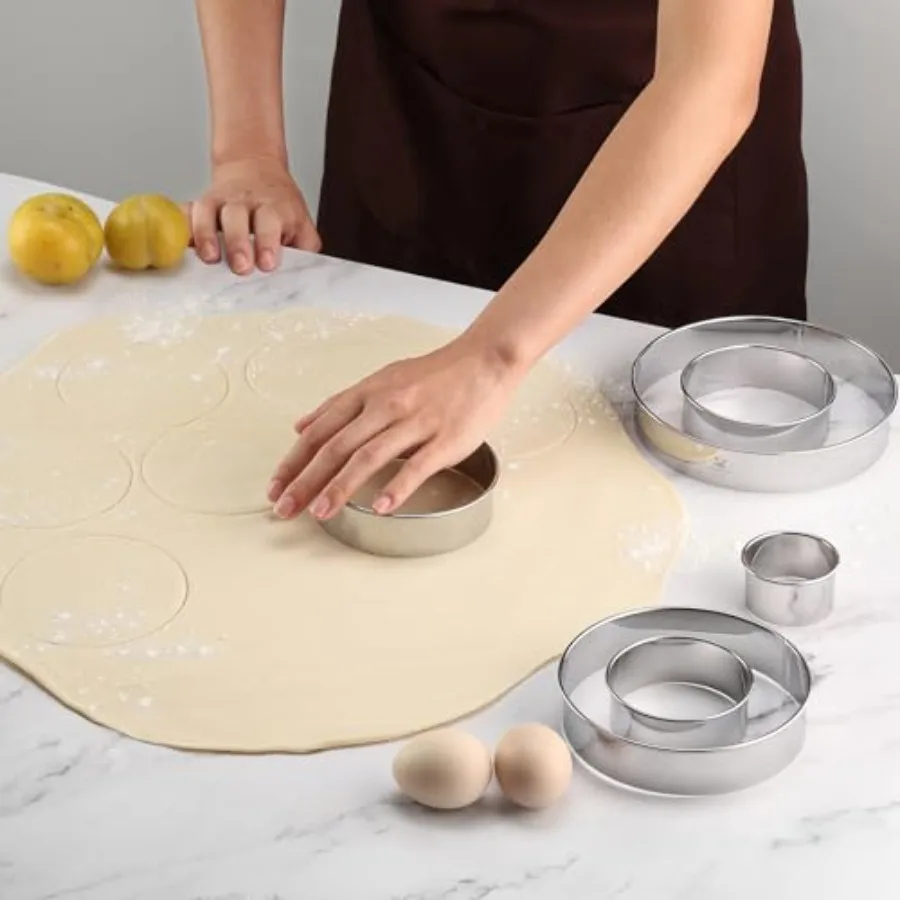 6 قطعة قواطع Ce مستديرة 2 3 3.5 4 5 6 Ih قواطع البسكويت من الفولاذ المقاوم للصدأ للخبز قاطع Ce مستدير كبير للخبز والمعجنات Donu