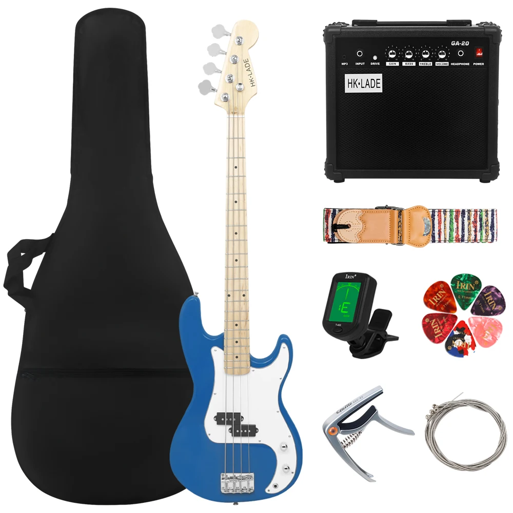 

HK·LADE 4 Strings Bass Guitar 20 Frets Electric Bass Guitar Guitarra With Picks Bag Amp Strap Bass Guitar Parts & Accessories