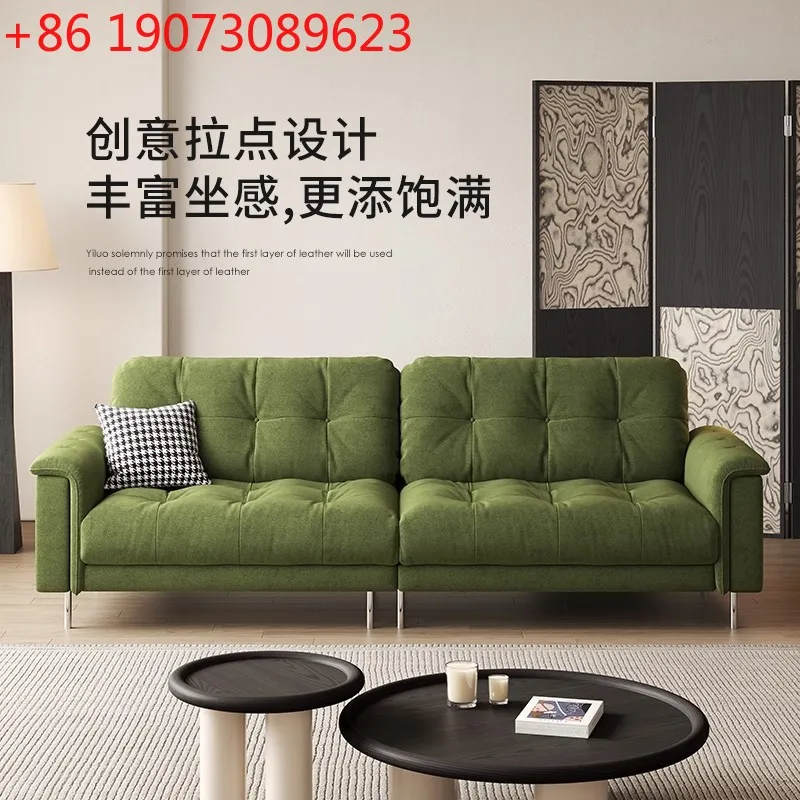 

Fabric sofa modern simple living room cream wind cat scratching cloth sofa light luxury small apartment straight row sofa