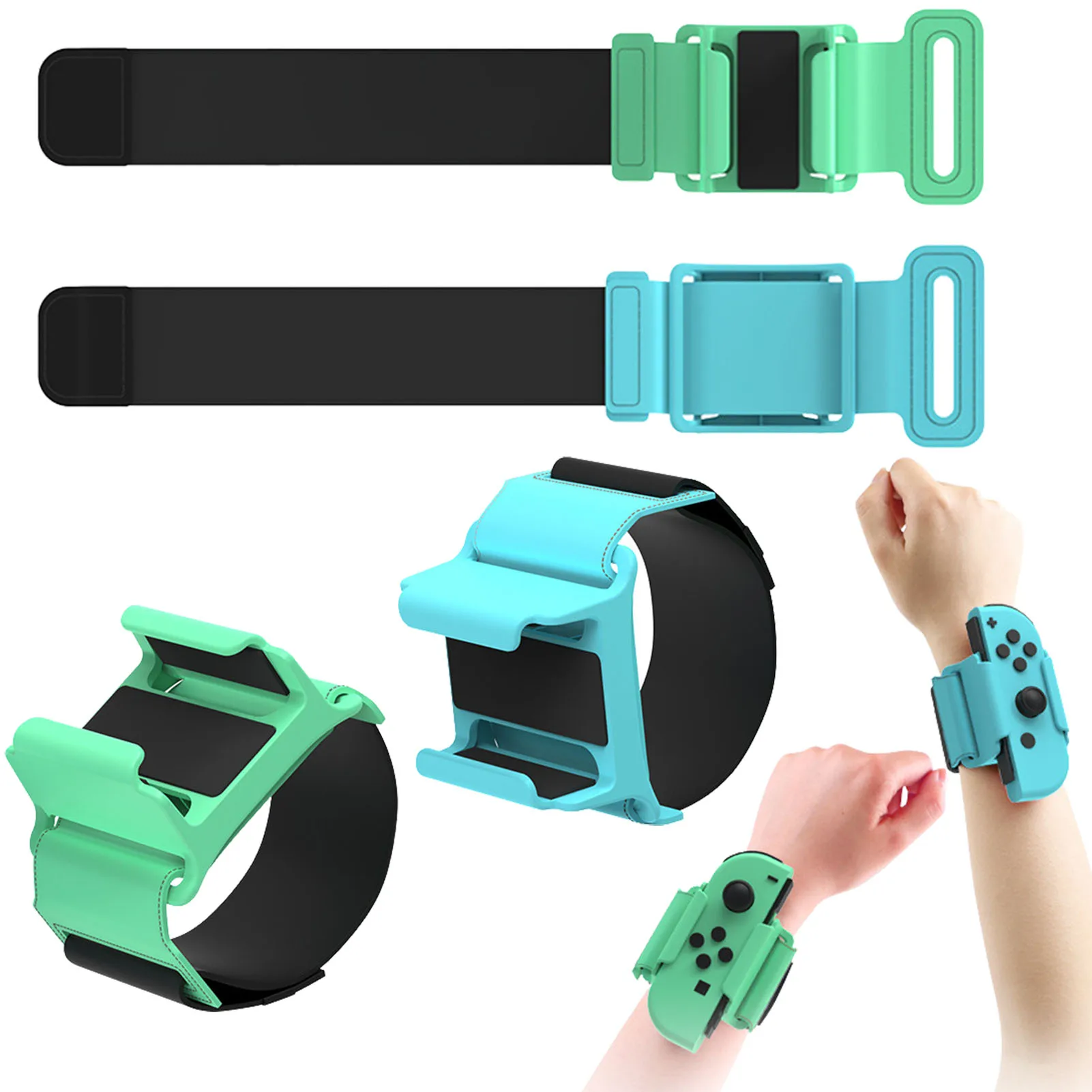 1 Pair Adjustable Game Elastic Wrist Bracelet Wrist Strap Dance Band Armband For Switch OLED Controller Band Wrist Clamp Straps