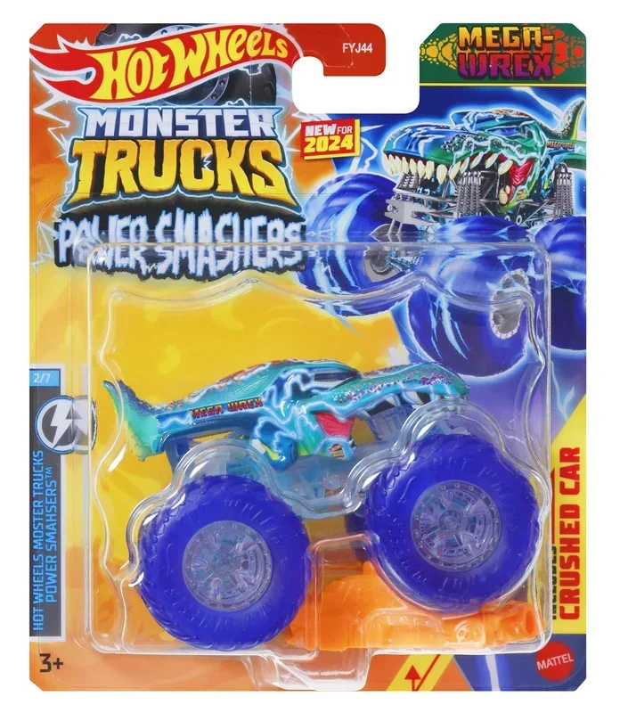 Original Hot Wheels Crushed Car Monster Trucks ragazzi Toys 1:64 Mega Wrex Big Foot Vehicles Models Super Woman Birthday Gift