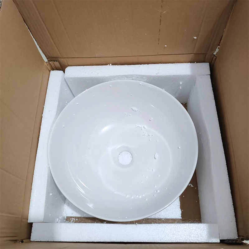 Mini Ceramic Washbasin Round White Bathroom Sink Balcony Ultra-small Vessel Sink Single Bowl Basin For Washroom 28cm/32cm/40cm