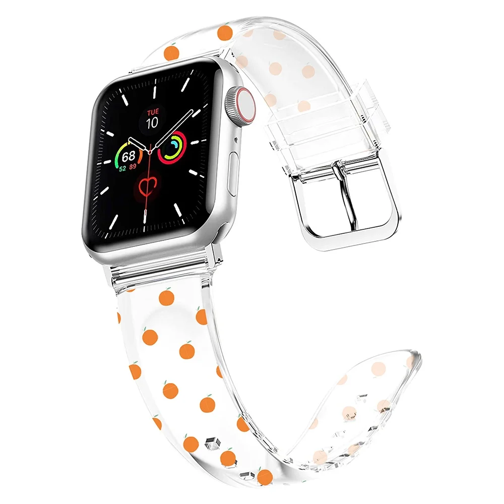 Silicone Loop Strap for Apple Watch Bands Series 7 6 band SE transparent strap Sport Watch Strap for iWatch 7 41mm45mm Bands