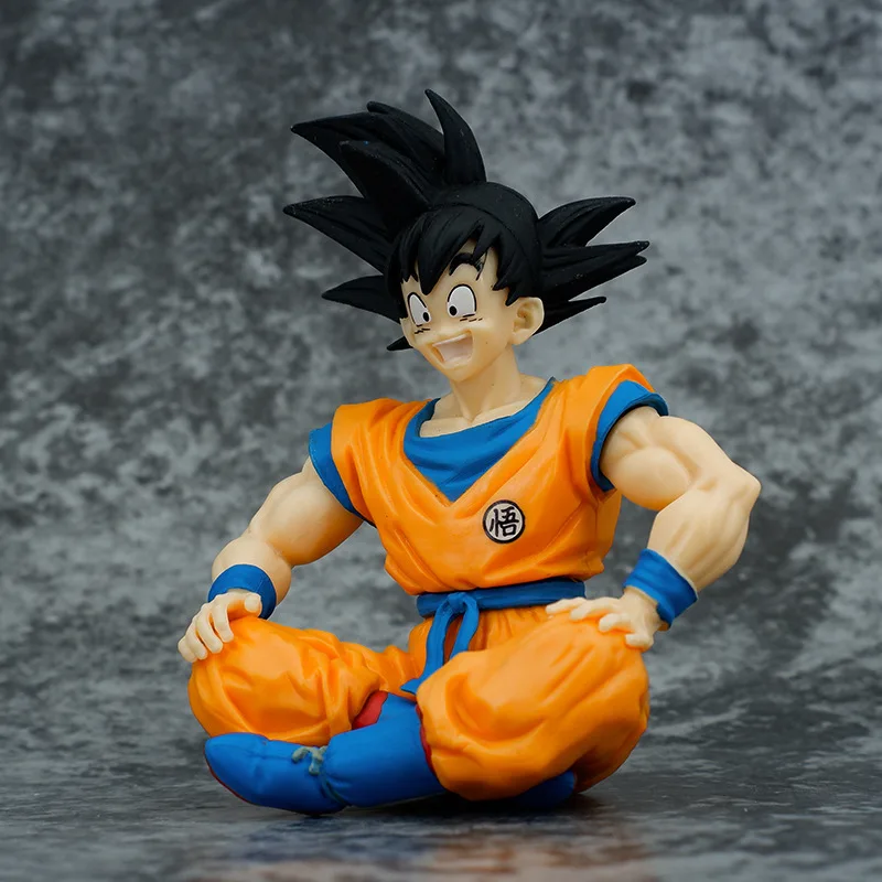 11cm Dragon Ball Son Soku Anime Figure Sitting Goku Model Toy Car Ornament Doll Action Figure Kids Toys Gift PVC Boxed