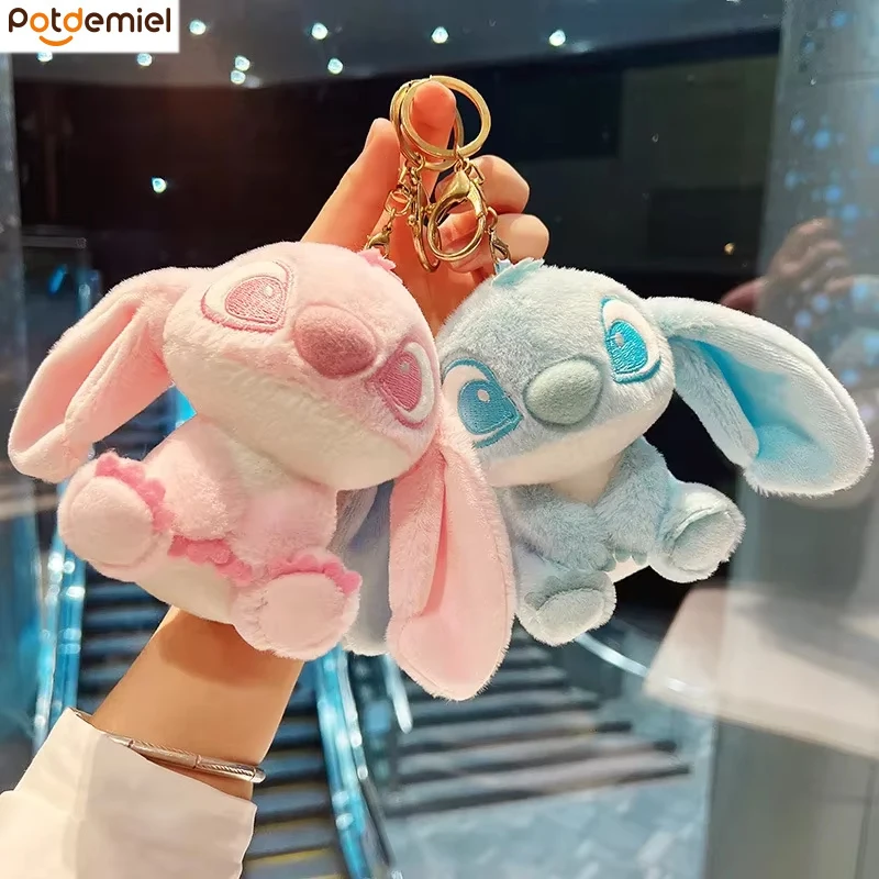 Zaino per bambola Kawaii Stitch Ciondolo piccolo Cartone animato Anime Giocattoli di peluche Ciondolo portachiavi per bambola di pezza Regala regali di compleanno per la fidanzata