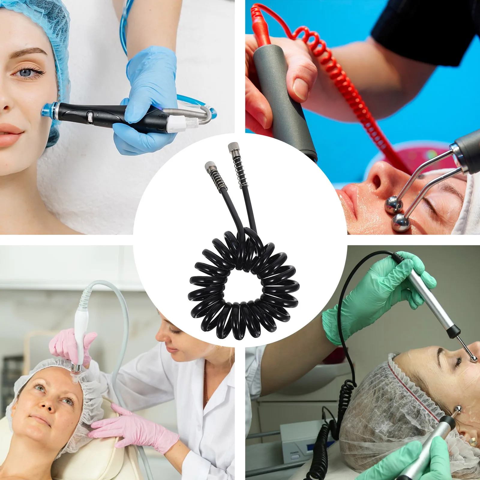

Black Spring Hose Hydro Facial Machine Beauty Instrument Accessories Flexible Tube Spa Tools Facial Equipment Water