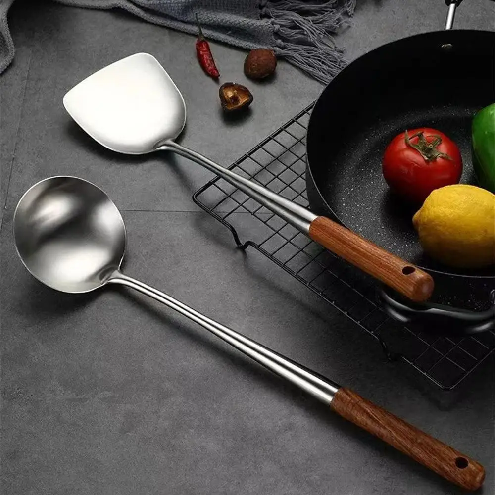 Kitchen Utensils Wok Spatula Iron and Ladle Tool Set Spatula for Stainless Steel Cooking Equpment Kitchen Accessories Essentials