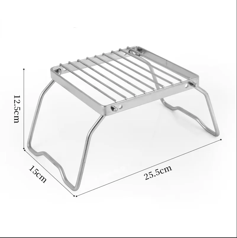 Outdoor Portable Mini Folding Stainless Steel Stove Head Bracket Barbecue Rack Set Pot Rack Baking Tray Bracket Baking Net image 6