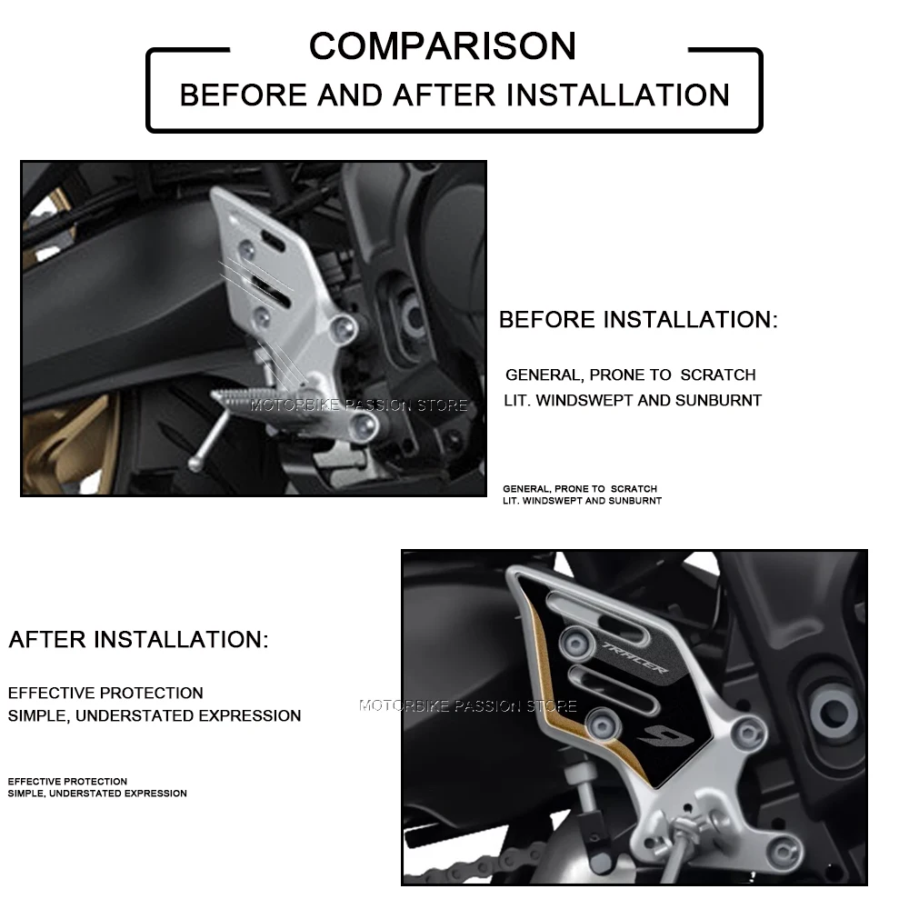Para yamaha Tracer 9 gt 9 GT accesorios pegatina de protección de motocicleta para taburete lateral pegatina de resina epoxi de gel 3D 2023 negro