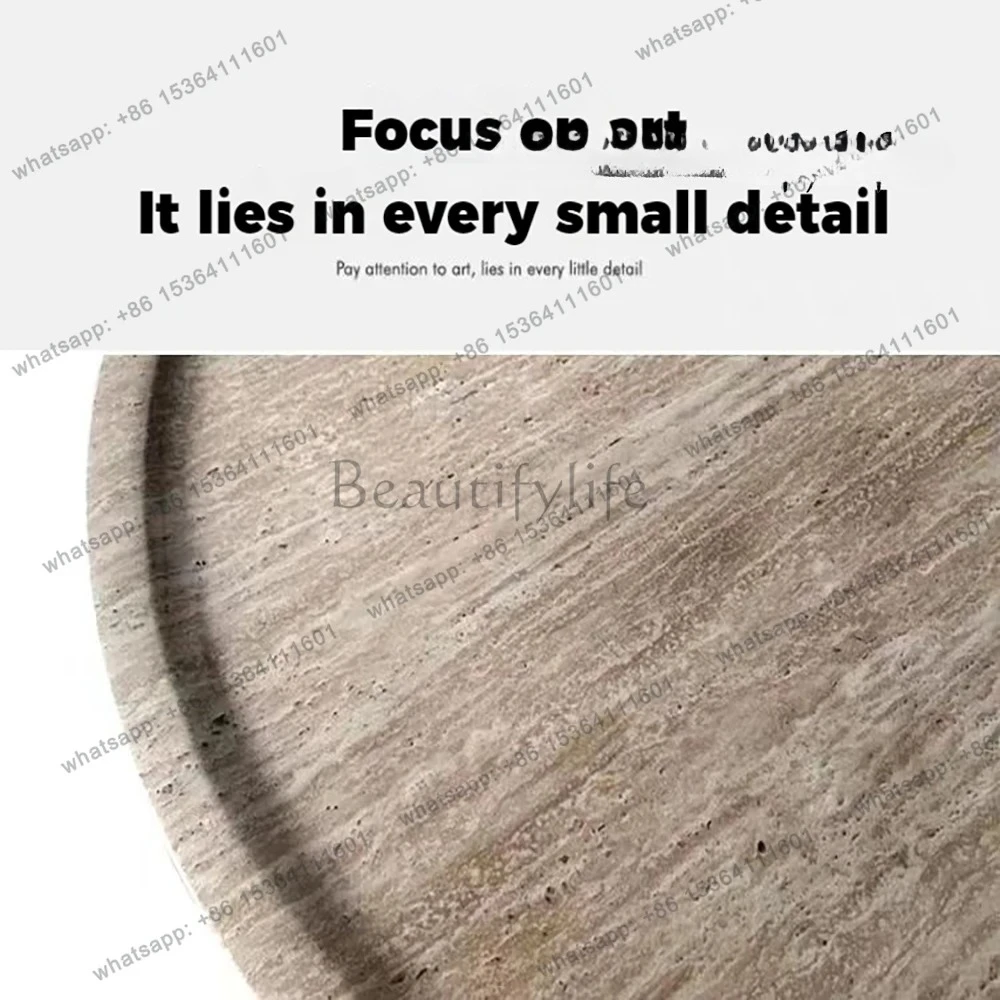 Art Centerpiece For Elegant Living Room & Airbnb Round Coffee Table - Premium Marble Tea Table, Designer