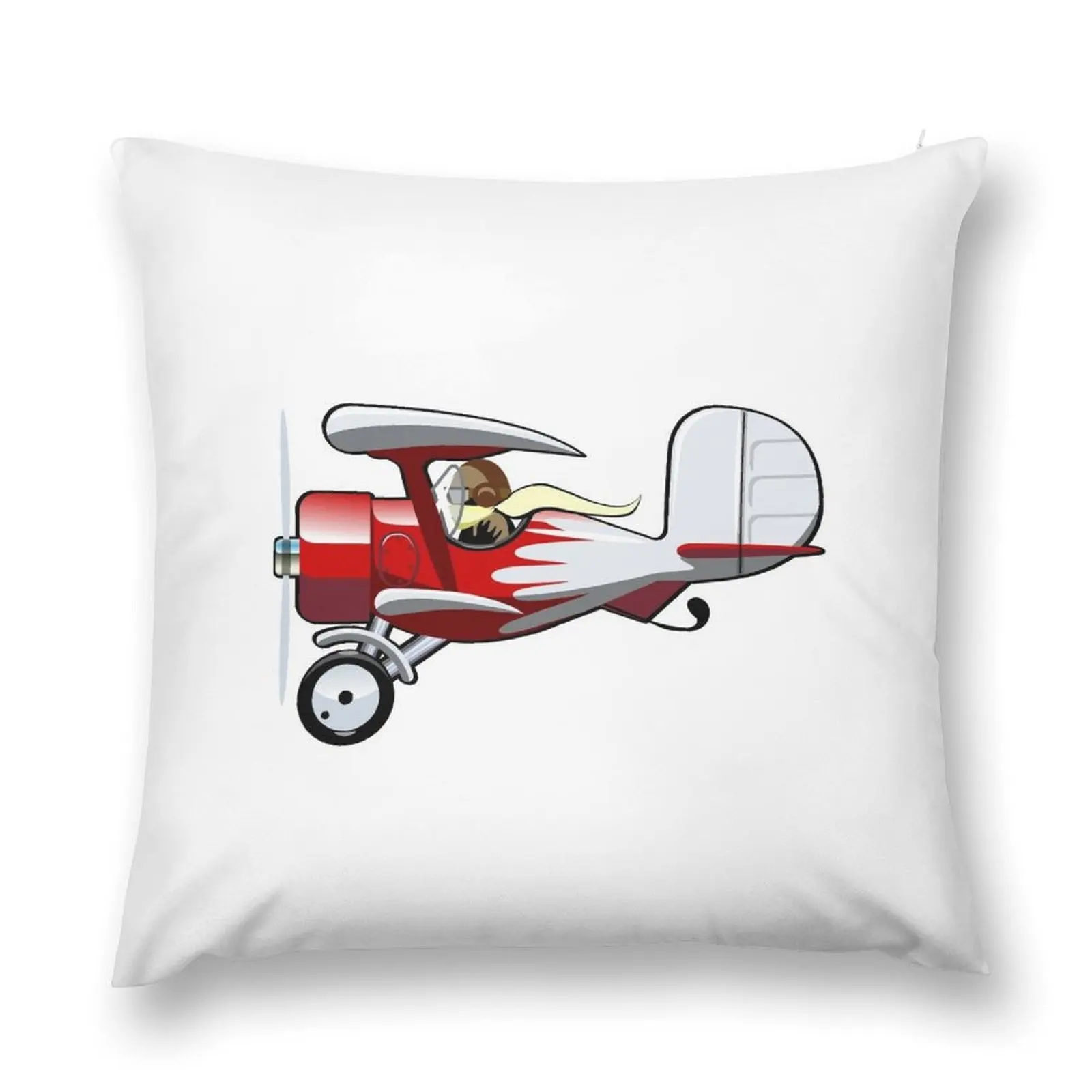 Cartoon Biplane Throw Pillow Decorative Sofa Cushions Luxury Sofa Cushions pillow cover luxury Throw Pillow Covers