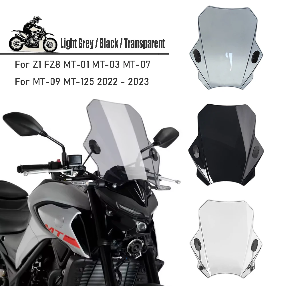 

Motorcycle Adjustable Wind Screen Windshield For FZ1 FZ8 MT-01 MT-03 MT-07 MT-09 MT-125 2022 - 2023