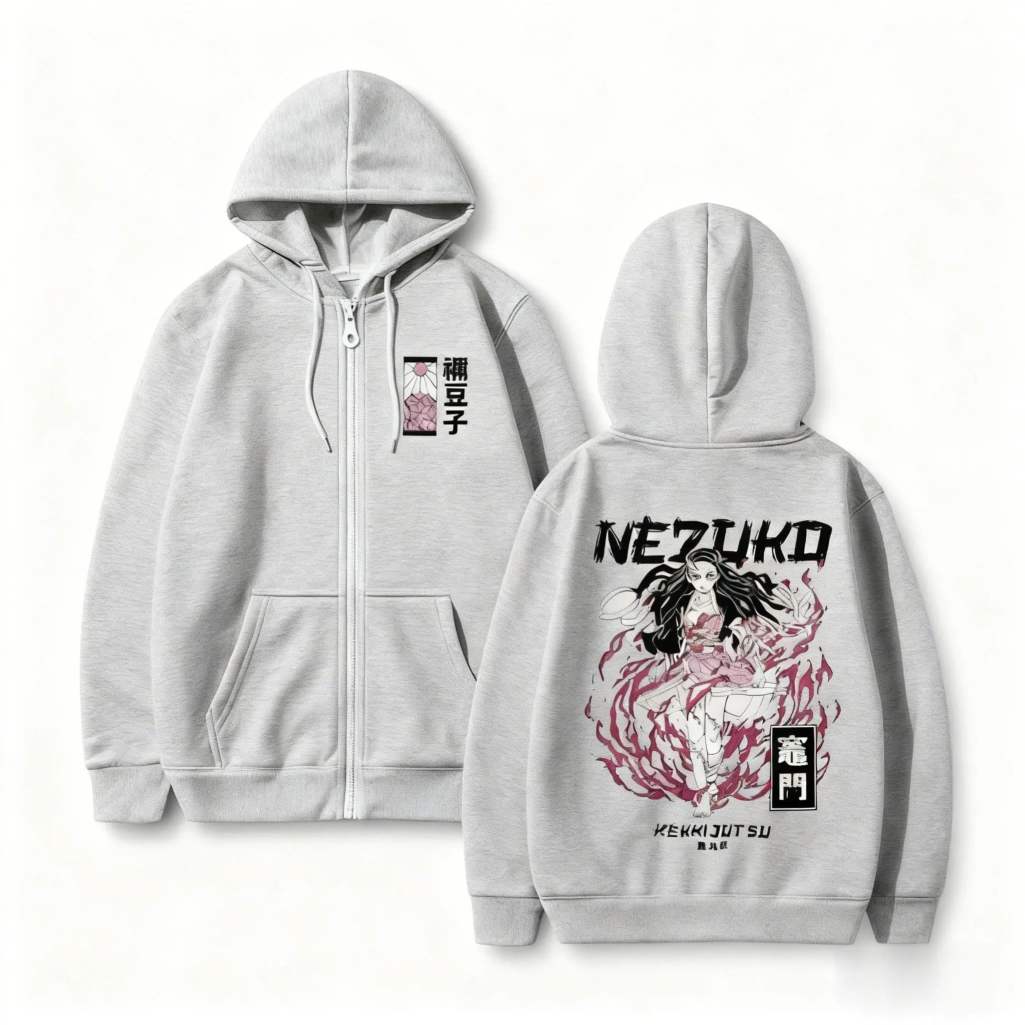 Nezuko Kimetsu No Yaiba Anime Hoodie Pullover Sweatshirt Men Women Zip Up Casual Streetwear Cosplay 2026 Autumn Winter Fashion