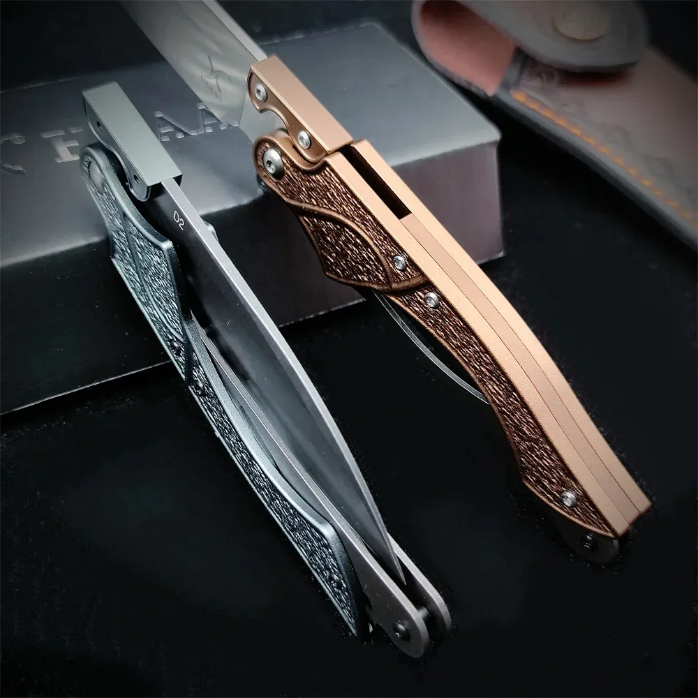 NEW Tactical Combat Folding Pocket Knife D2 Blade 420 Steel +T6 Aluminum Handle Outdoor Camping Hunting Knives Rescue EDC Tools