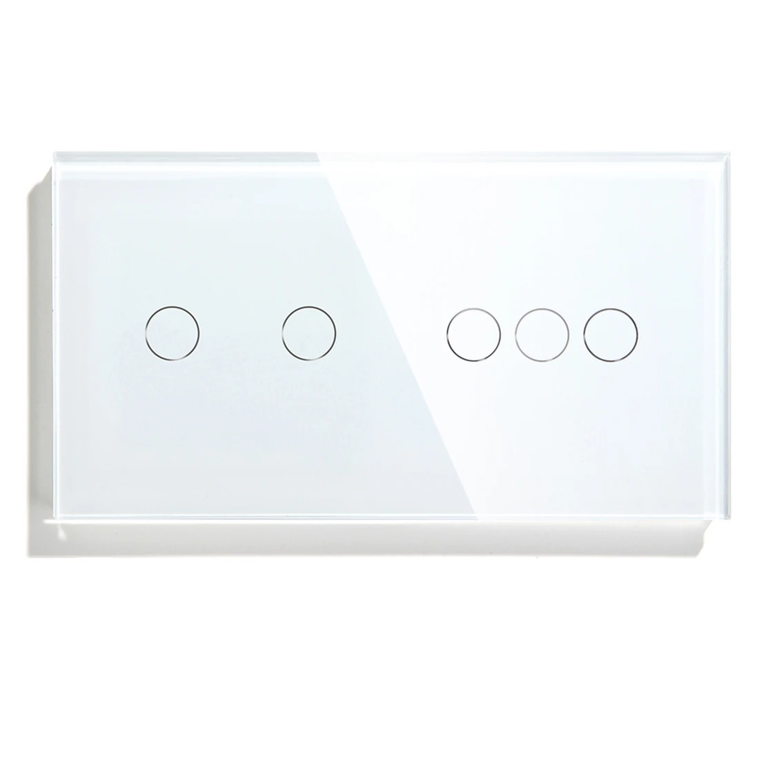 Imagem -02 - Bingoelec 2gang Mais 3gang 1way Interruptor de Luz Parede Vidro 5gang 1way Interruptores Duplos Led Interruptor Vidro Cristal 300w Carga Energia