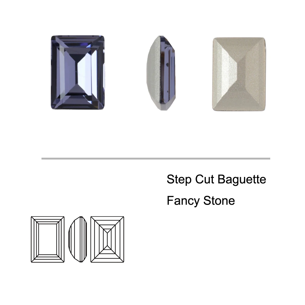 Rectangular Shape Pointback Gems Strass, K9 Glass Rhinestones Stones and Crystals for Clothing Accessories, Diamonds Applique