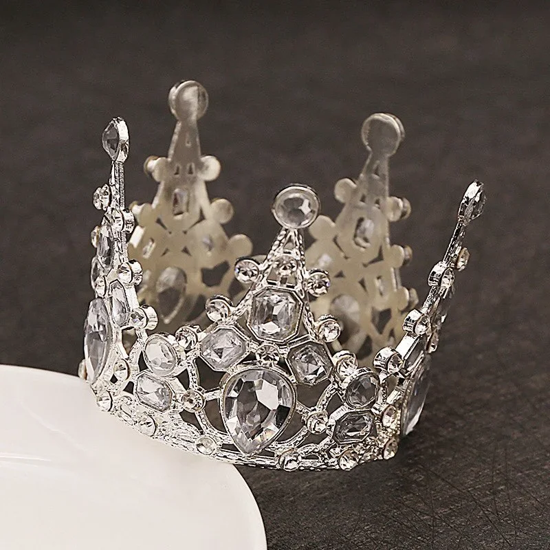 Bridal Wedding Tiaras Crystal Little Crown Brithday Cake Baking Decorative Head Jewelry Children\'s Small Diadem Hair Accessories