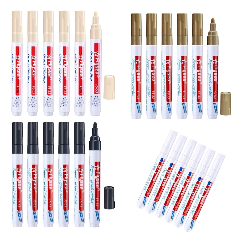 

Flysea 6 Pcs Tile Pen Wall Grout Restorer Pen Repair Marker Grout Filler Pen For Restoring Tile Grout Wall Floor Bathrooms