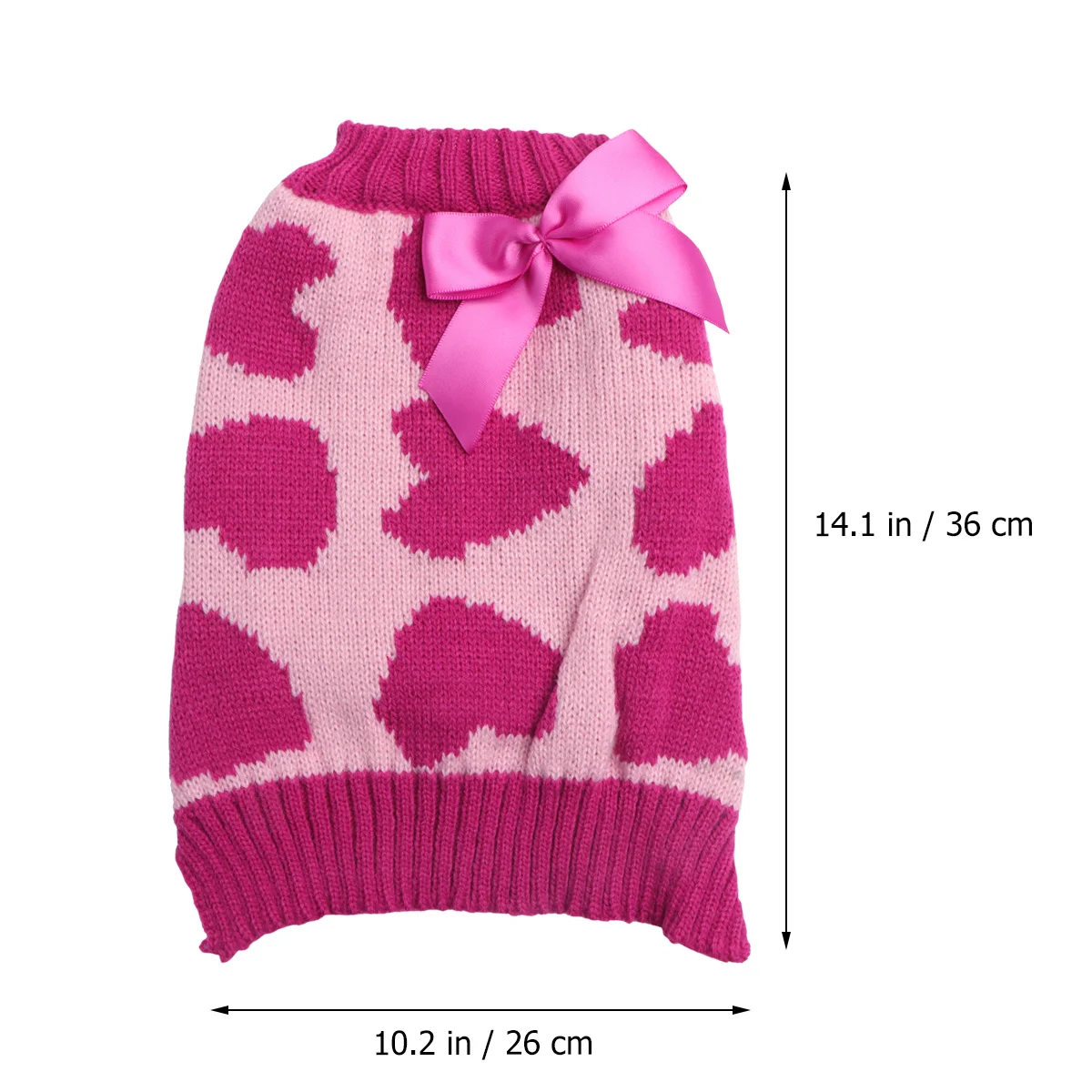 

Heart Bow Knit Sweater Dog Winter Warm Clothing Small Pet Fashion Costume Comfortable Easy Wear Party Outdoor Use Christmas