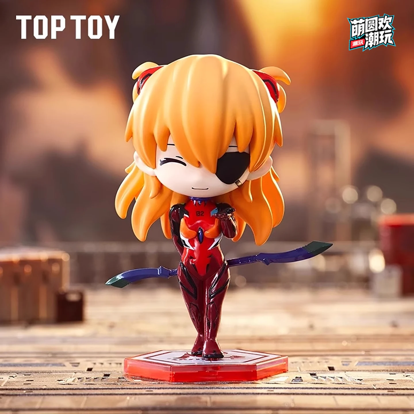 Toptoy neón Genesis Evangelion Eva serie de armas caja ciega Asuka adorno de mano juguete para regalo para coleccionistas caja ciega de moda