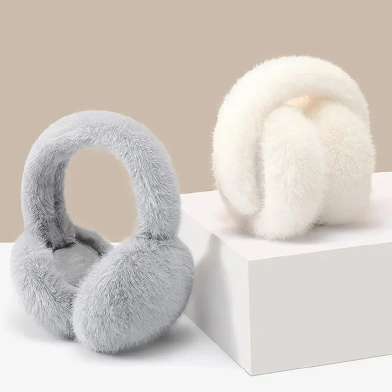 Soft Plush Ear Warmer Winter Warm Earmuffs For Women Men Fashion Solid Color Earflap Outdoor Cold Protection Ear-Muffs Ear Cover