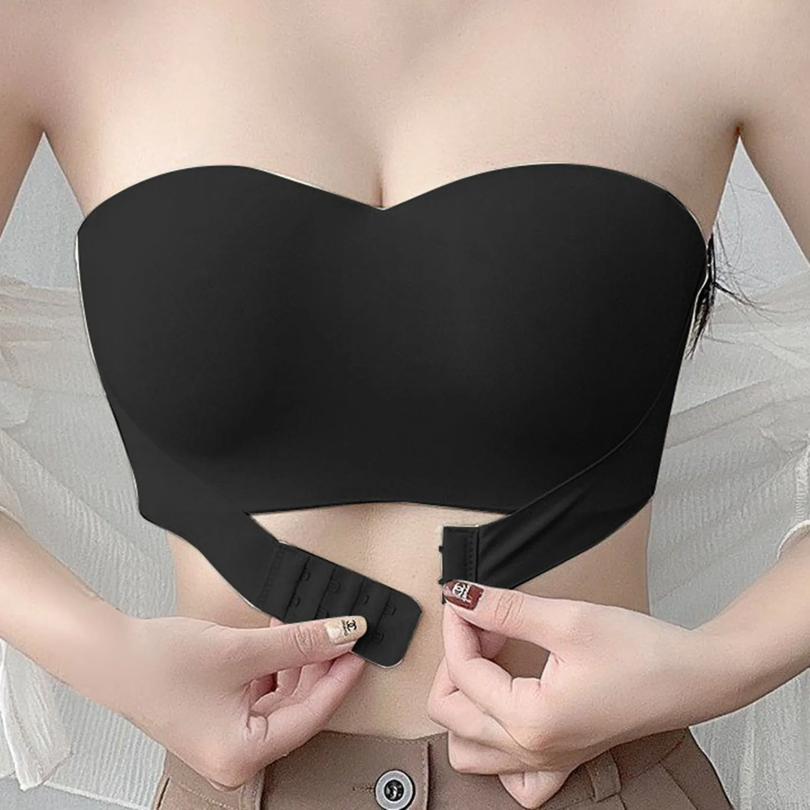 Strapless Underwear Women Gather Non-Slip Small Chest Show Big Anti-Light Wrap Tube Top Wireless Special Thin Soft Invisible Bra