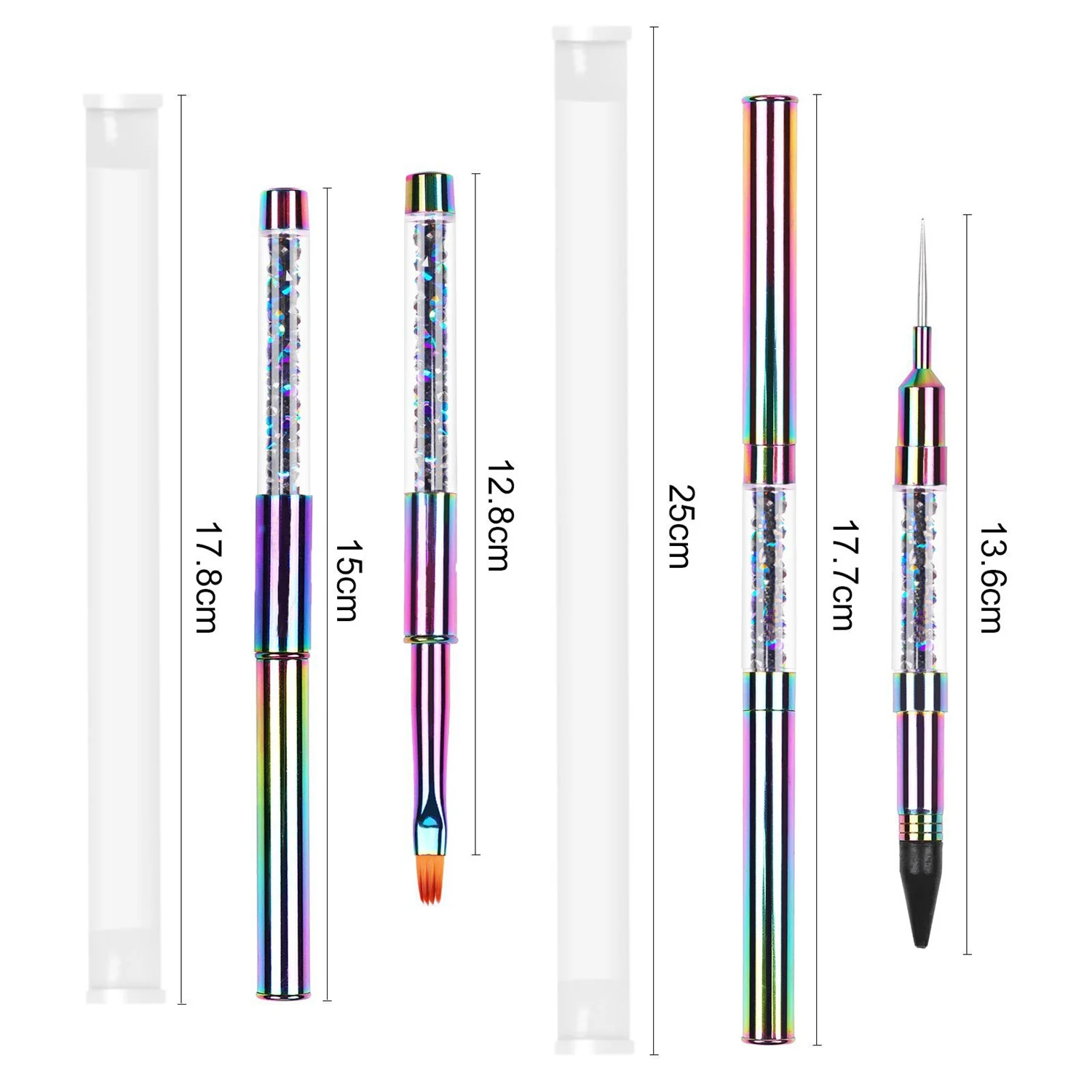 A76X-Dual Ended Nail art Acryl UV Gel Extension Builder Blume Malerei Stift Pinsel UV Gel Nail art Pinsel maniküre Werkzeug