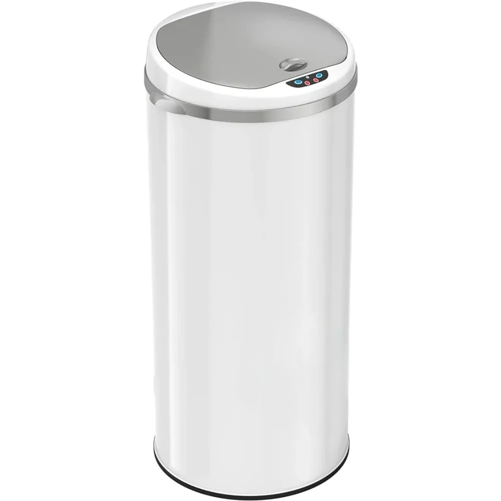 Circular steel garbage bin, contactless sensor garbage bin with odor filtering system, very suitable for households and kitchens