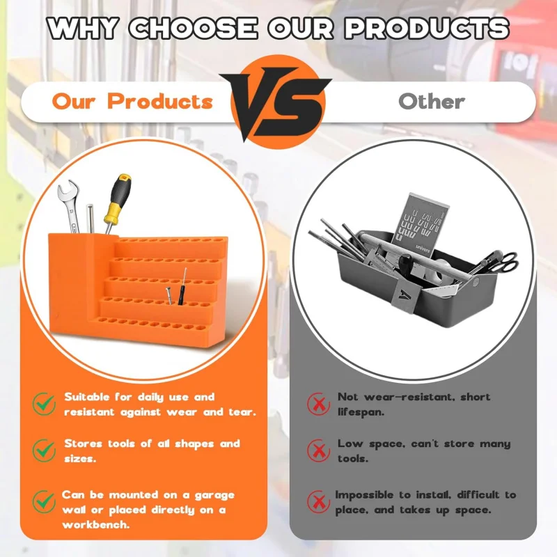 50 حفرة عرافة مفك بت صندوق تخزين 1/4 بوصة شنيور يعمل بالبطارية بت حامل المنظم صندوق أدوات دائم DIY بها بنفسك ورشة عمل