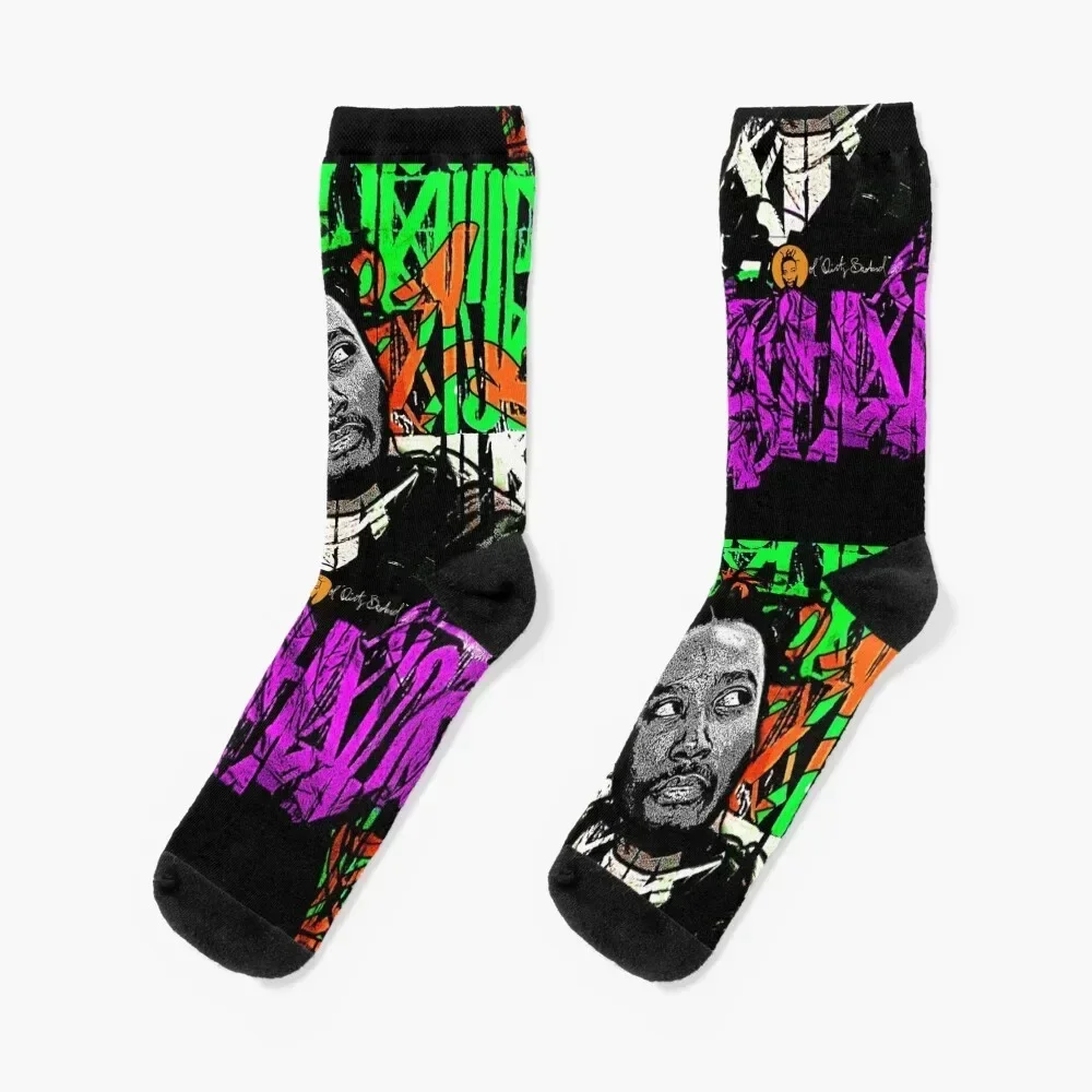 Dirty Graffiti Green and Purple Socks moving stockings winter tennis gifts Designer Man Socks Women's