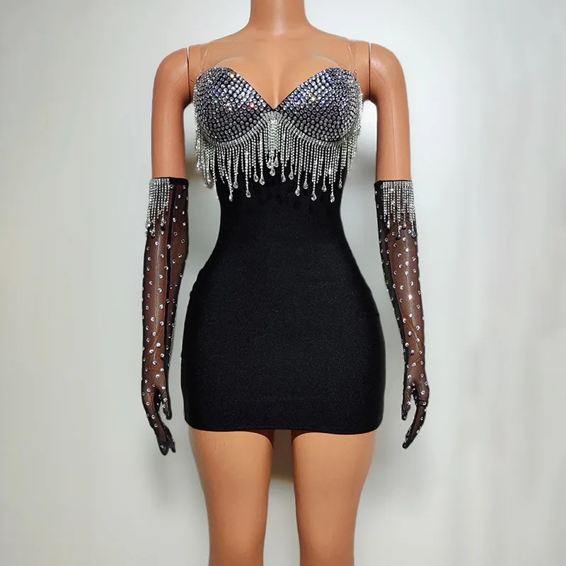 Costume Nightclub Bar Fringed Slim Fit Dress Banquet Birthday Party Prom Evening Vestido De Fiesta Graduación Abendkleider Luxus