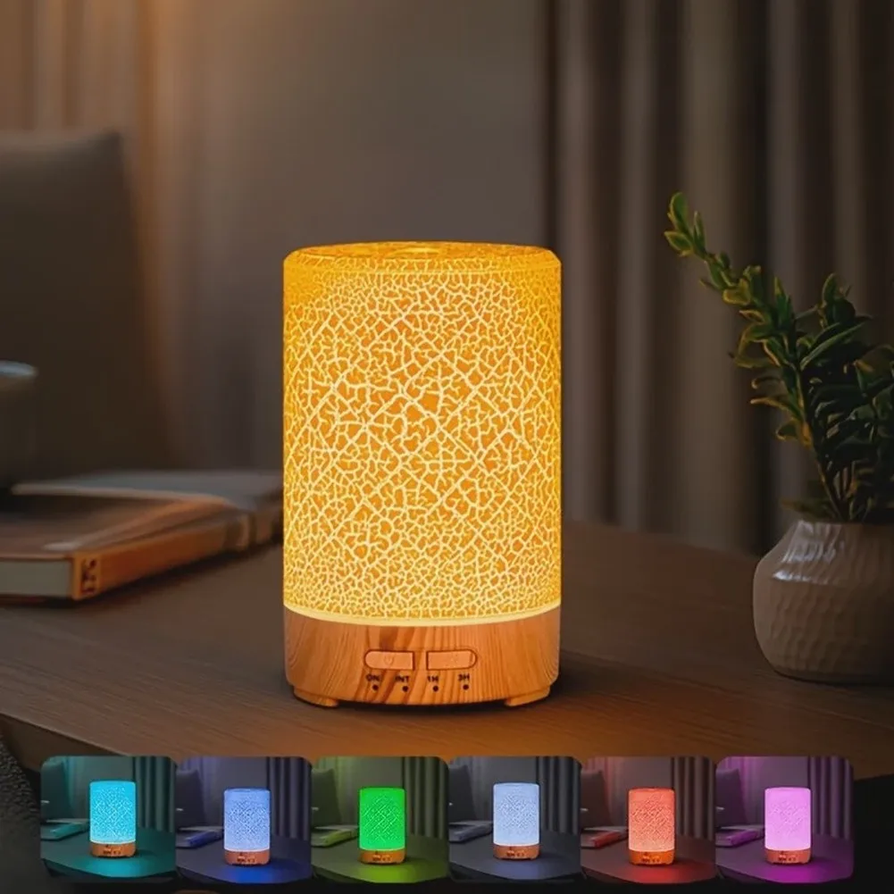 Quiet USB Wood Air Humidifier Essential Oil Diffuser With Large Tank And Night Light For Home Office