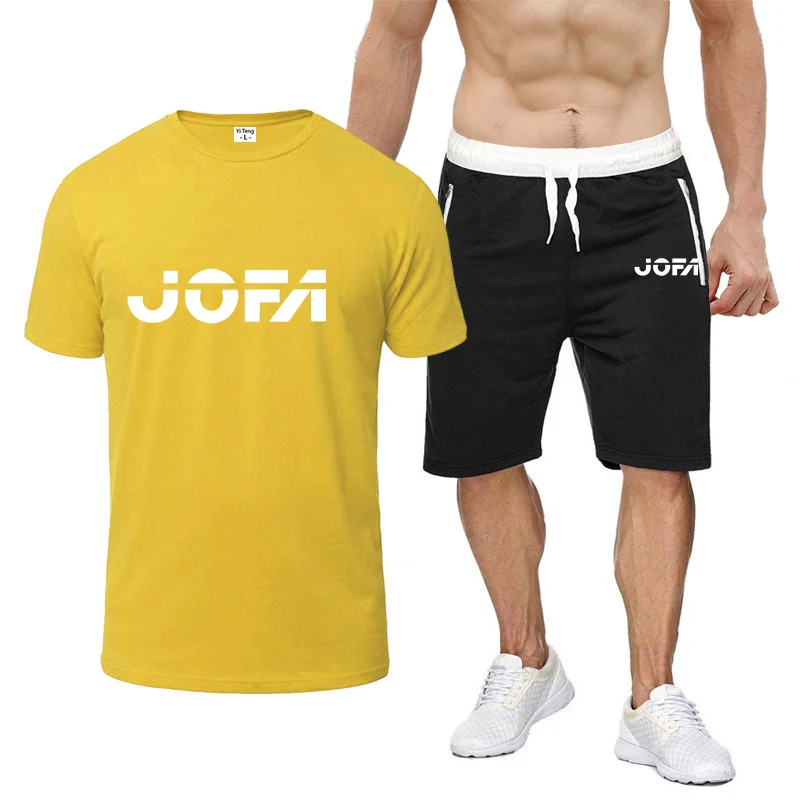 2024 JOFA Hockeyer Summer Men Fashion New Eight-Color Short-Sleeved Set Comfortable Casual T-shirt + Shorts Printing Suit