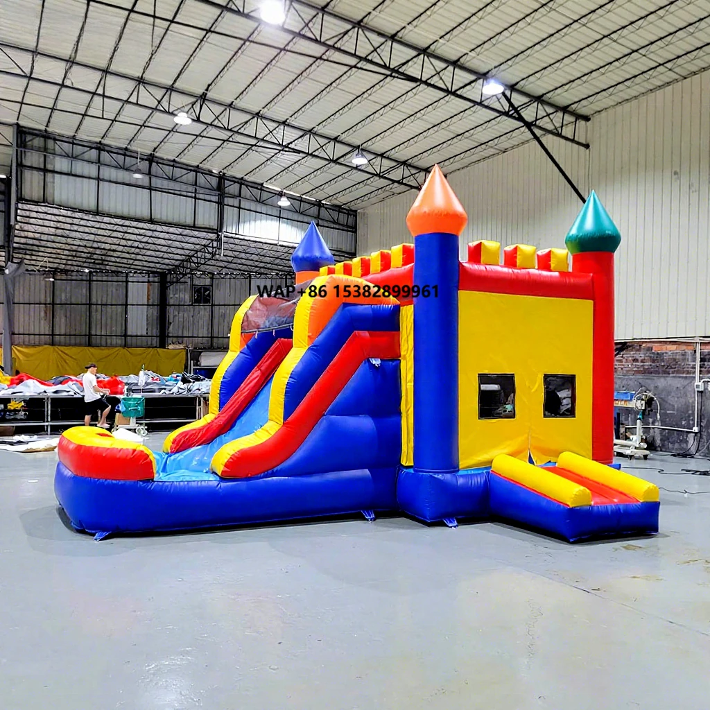 

Commercial Popular Kids Inflatable Bounce House Slide Combo Bouncy Castle and Water Slide Easy to Set up