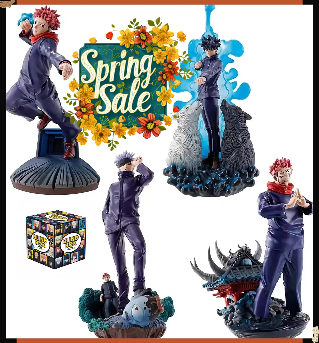 

Jujutsu Kaisen Anime Blind Box Mystery Figure Random Collectible Toy Gojo Yuji Megumi Nobara Sukuna Surprise Gift for Fans