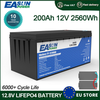 Easun Power 12v 200Ah Lifepo4 Battery 12.8V Grade A Parallel and Customizable +2000 Cycle Life Poland Stock for Home and Outdoor