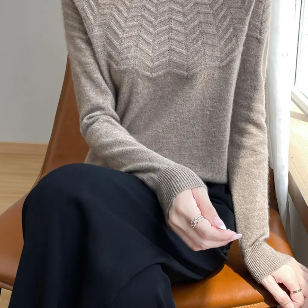 

Women's Stylish Fashionable Half-Turtleneck Long-Sleeved Sweater Warm Inner Autumn Winter First-Line Garments Short Fashion