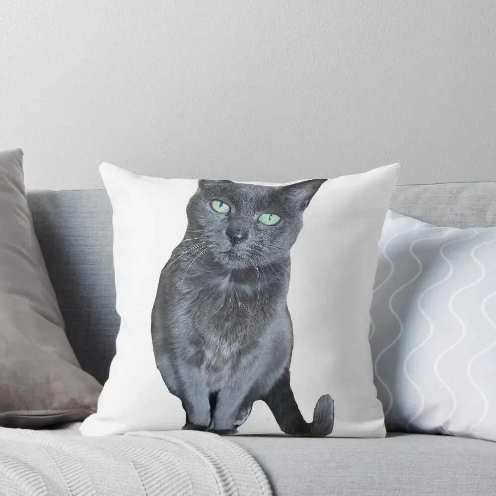 Russian Blue Cat called Smokie Throw Pillow sleeping pillows Christmas Pillow Cases New year Cushions For Children pillow