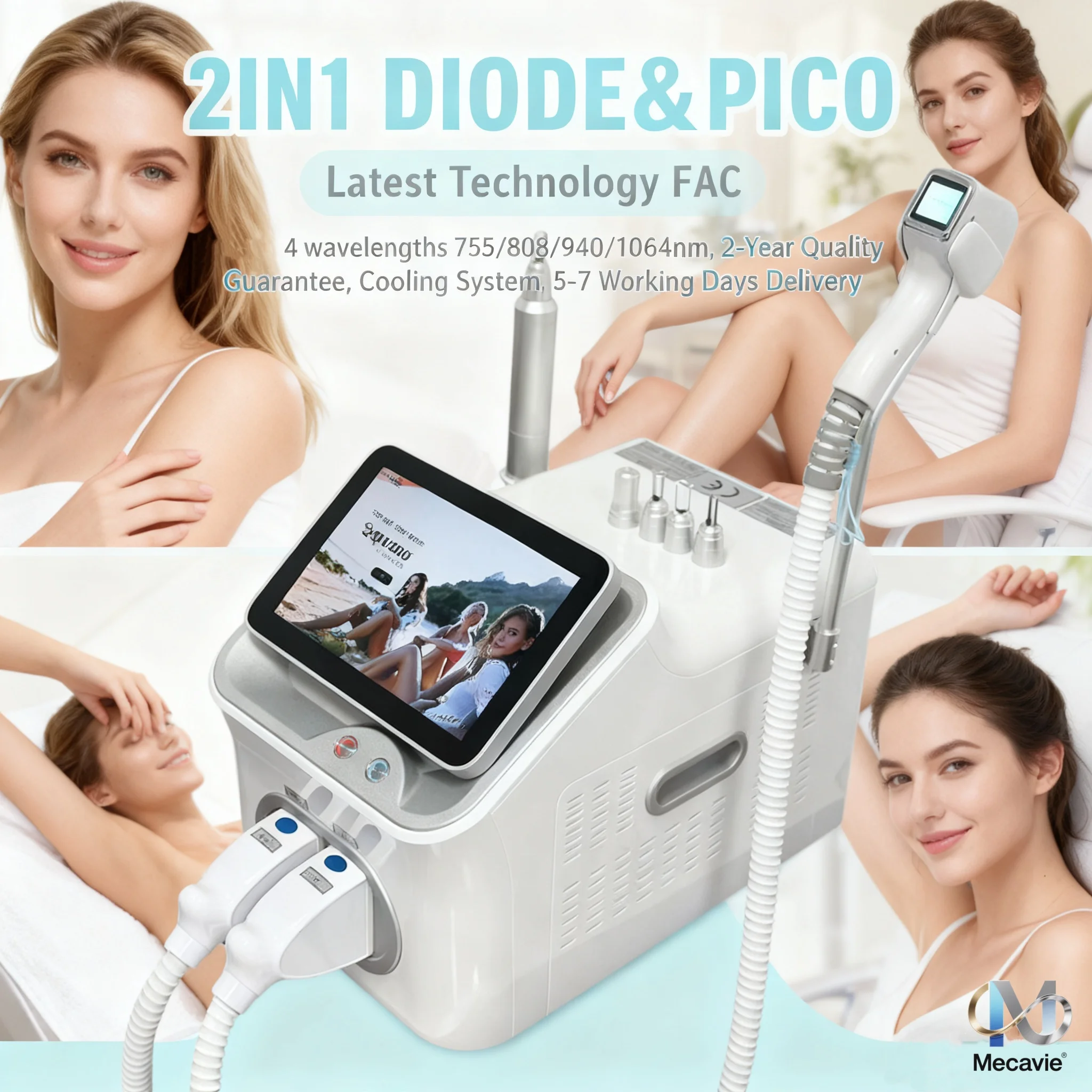 

Диодный лазер Ice Laser 4 длины волны, профессиональный, 808 нм, 2-в-1: для удаления волос и лазерный пикосекундный ND YAG лазер для удаления татуировок, 4000 Вт