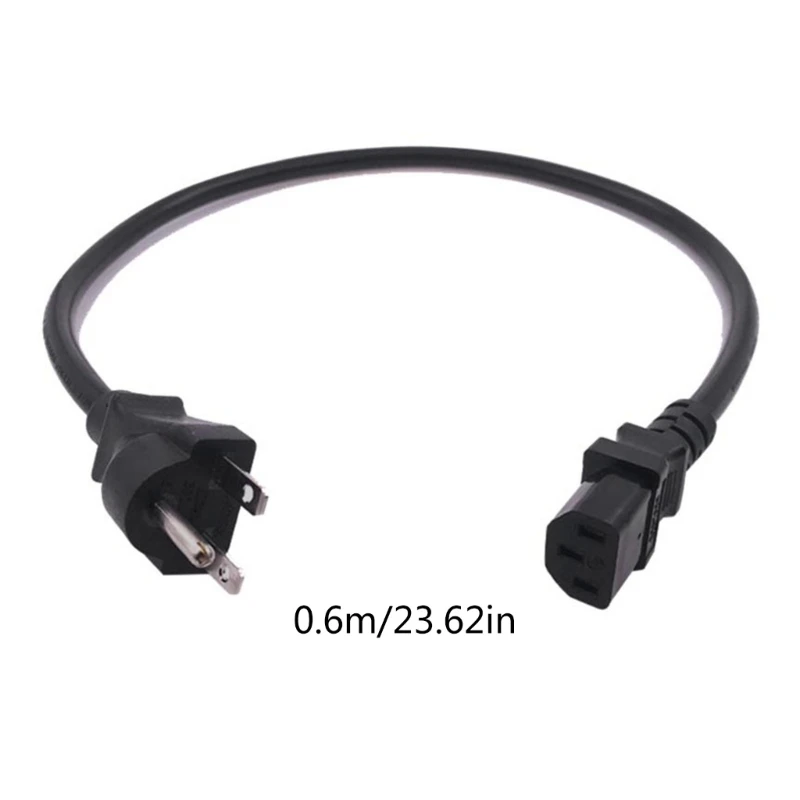 0,6 m langes 3-poliges US-Standard-Nema 6-15P auf IEC320 C13-Stromkabel für PDUs, Server-Verlängerungskabel, Schwarz