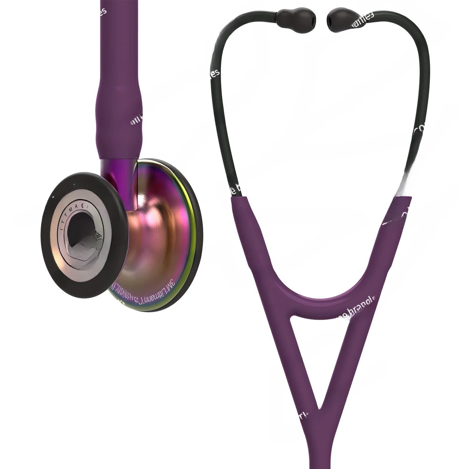 FOR 6205 3M Littmann Cardiology IV Stethoscope, 6205, plum tube, rainbow chestpiece violet stem