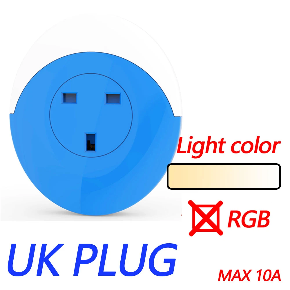 Wifi Smart Night Light Plug EU AU JP UK US Adattatore Colore LED Luce Homekit Presa Controllo vocale Funziona con Alexa Google Home Tuy