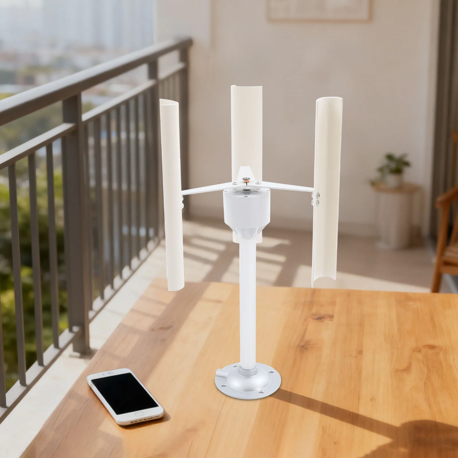 

3 Phase Vertical Axis Wind Turbine Generator, 40W Low Noise ABS DIY Wind Turbine for Household Science Education, 1-20V Adjustable Voltage Power Output