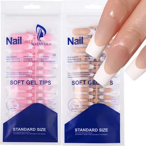 150/120/100Pcs White Edge French Fake Nails Wearable Long Ballet False Nails Nude Pink Full Cover Acrylic Press on Nails