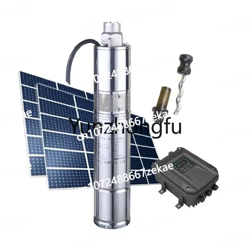 Solar Pump Kit Complete with Panels 80m Head   for Deep Well Dc Submersible  Water  System  Irrigation